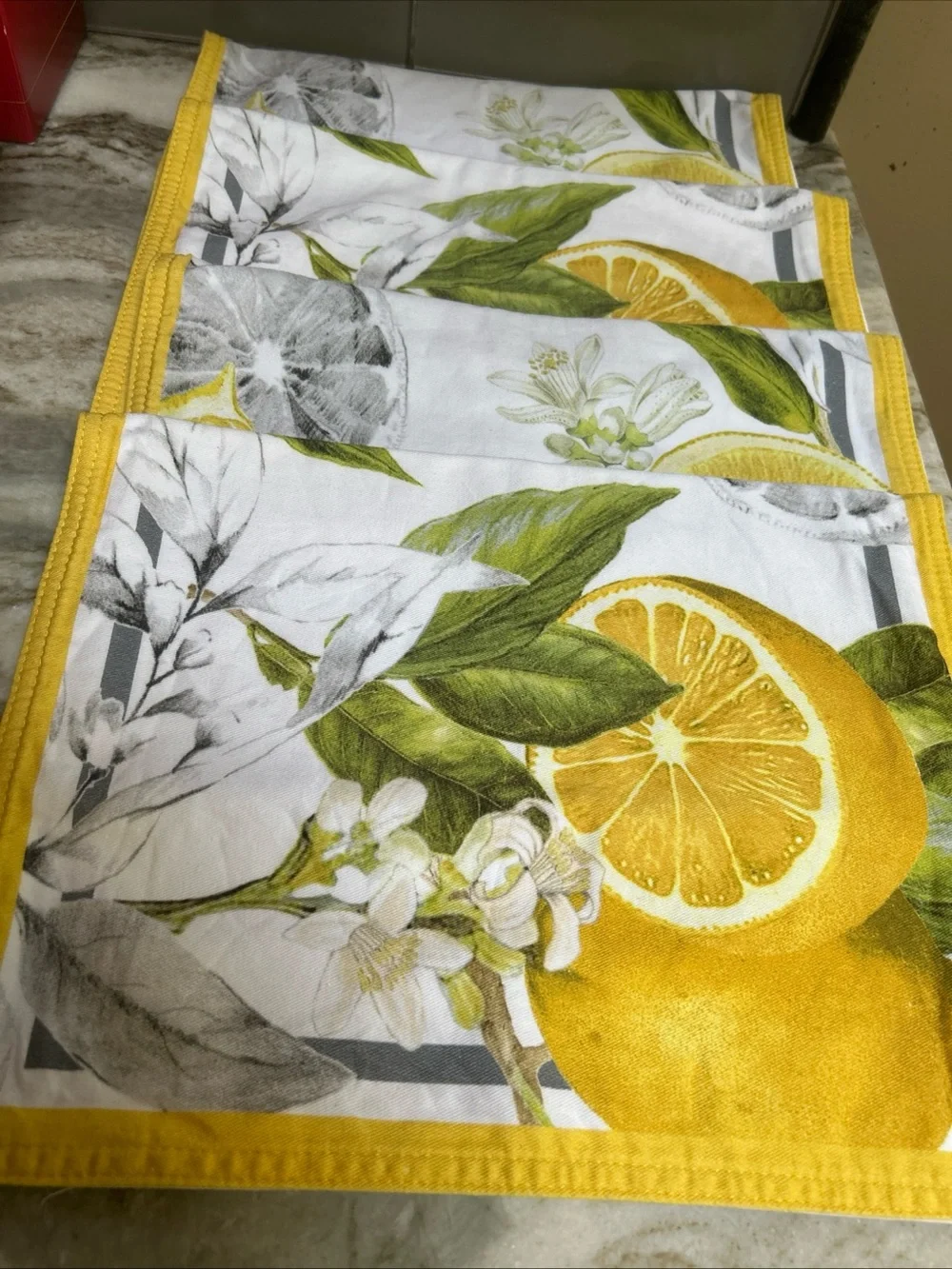 Williams Sonoma Meyer Lemon placemats Set 4 Cotton Limoncello Lemon Tree SICILY